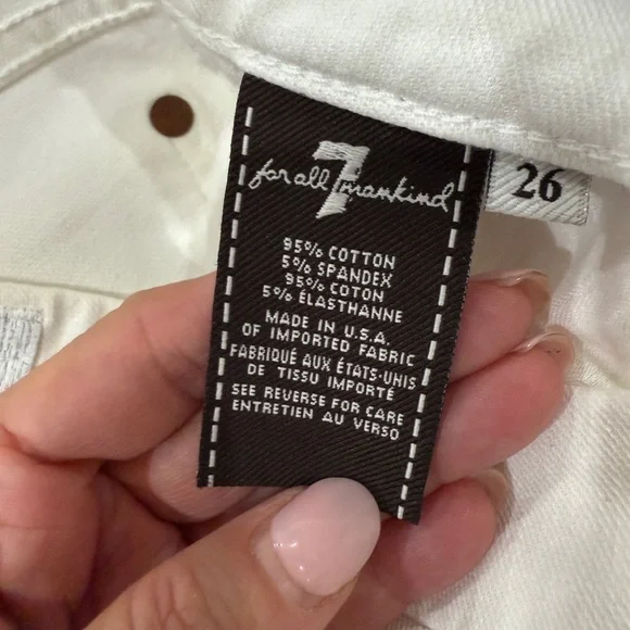 7 For All Mankind Women's White Skinny Bootcut Jeans - Picture 3 of 7